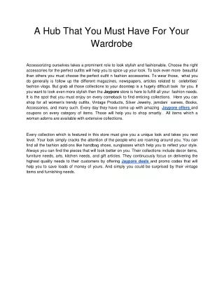 a hub that you must have for your wardrobe