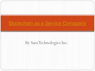 Blockchain as a service company