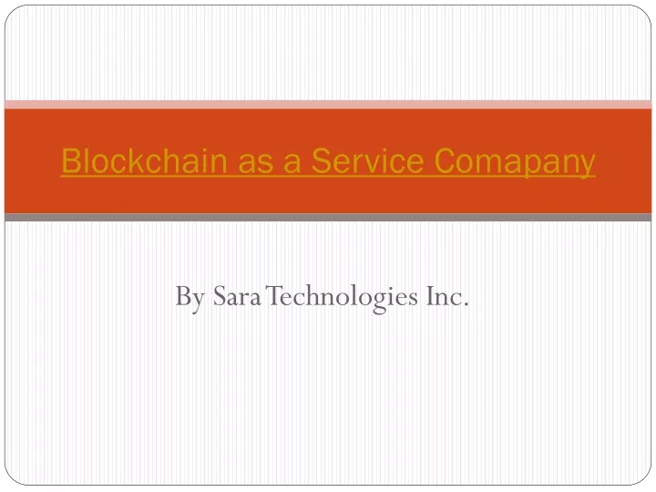 blockchain as a service comapany