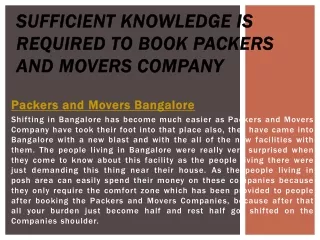 Sufficient Knowledge Is Required To Book Packers And Movers Company