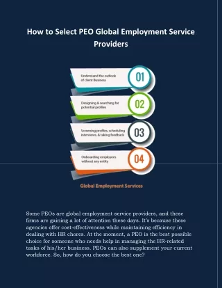 How to Select PEO Global Employment Service Providers