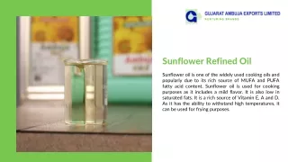 Sunflower Refined Oil - Gujarat Ambuja Exports