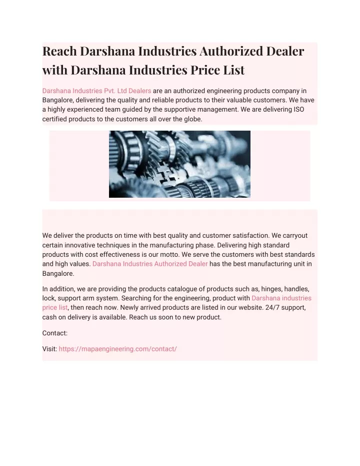 reach darshana industries authorized dealer with