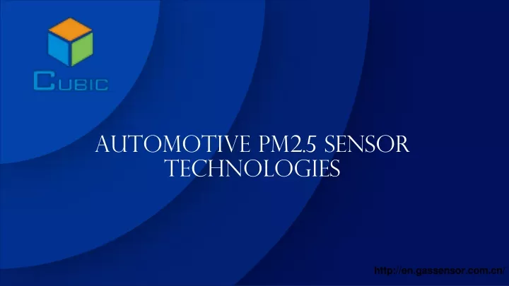 automotive pm2 5 sensor technologies