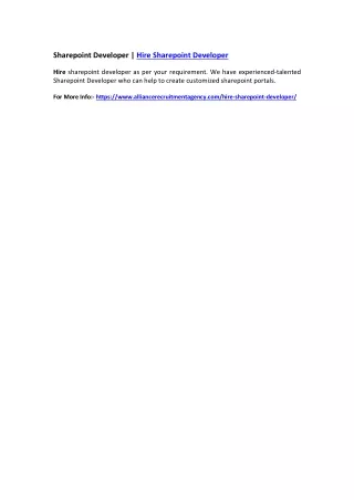 sharepoint developer hire sharepoint developer