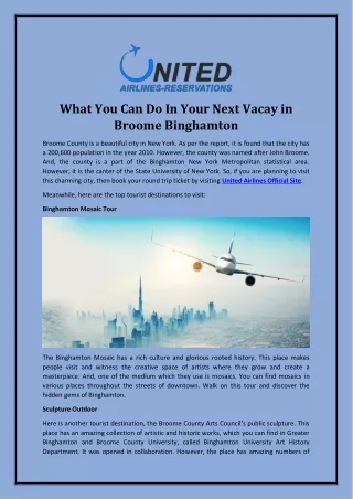 What You Can Do In Your Next Vacay in Broome Binghamton