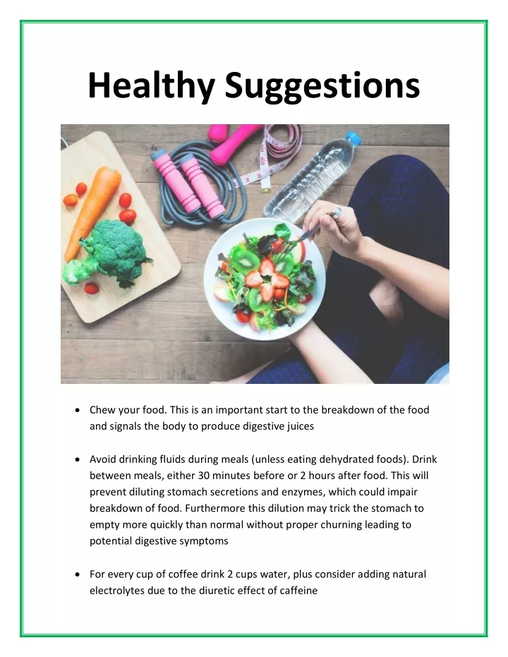 healthy suggestions