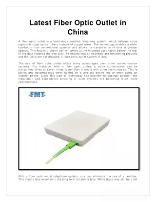 Latest Fiber Optic Outlet In China