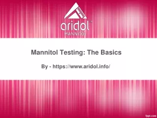 Mannitol Testing: The Basics