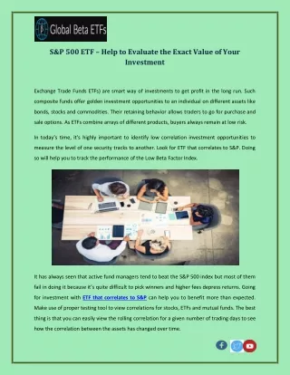S&P 500 ETF – Help to Evaluate the Exact Value of Your Investment