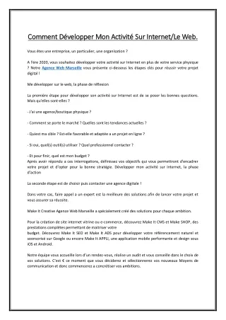 comment d velopper mon activit sur internet