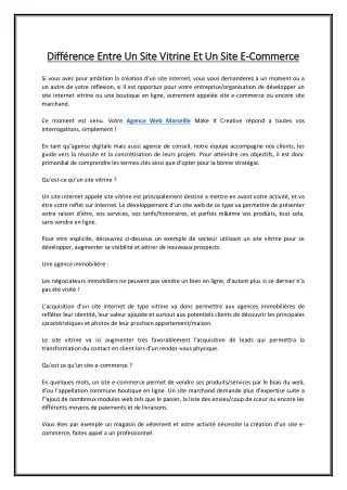 diff rence entre un site vitrine et un site