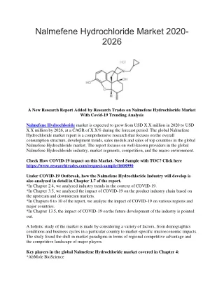 nalmefene hydrochloride market 2020 2026