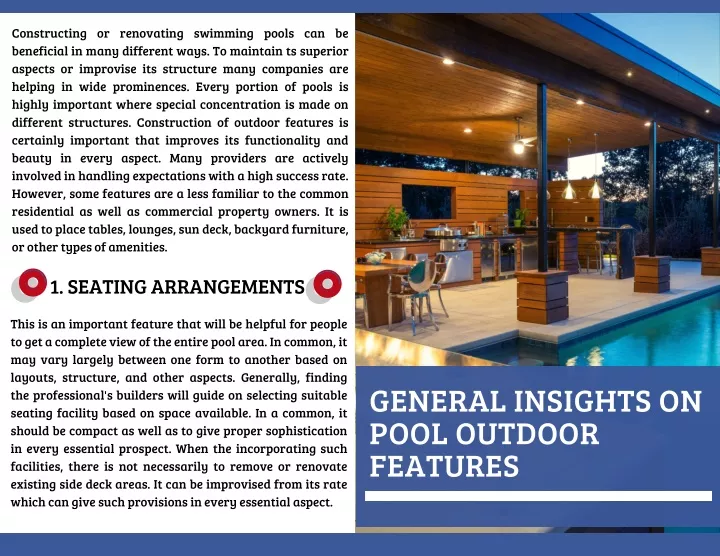 constructing or renovating swimming pools