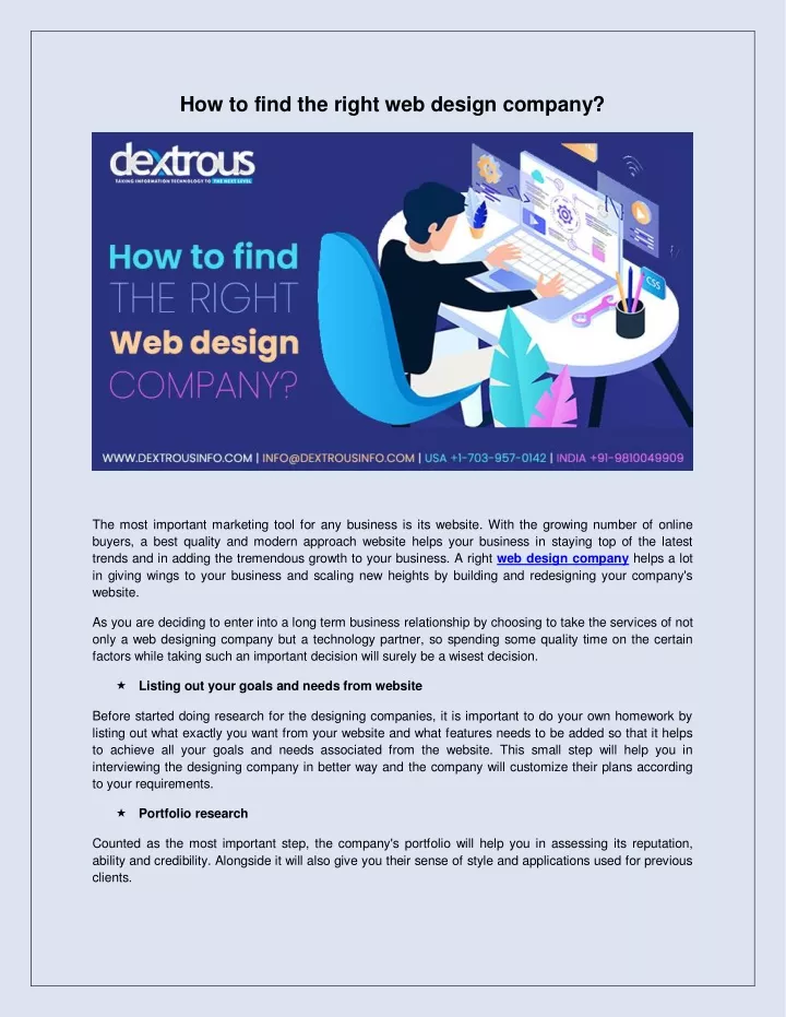 how to find the right web design company