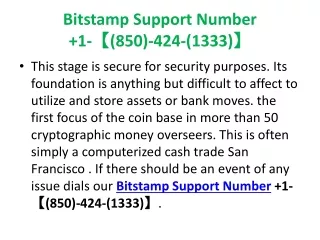 Bitstamp Support Number  1-【(850)-424-(1333)】