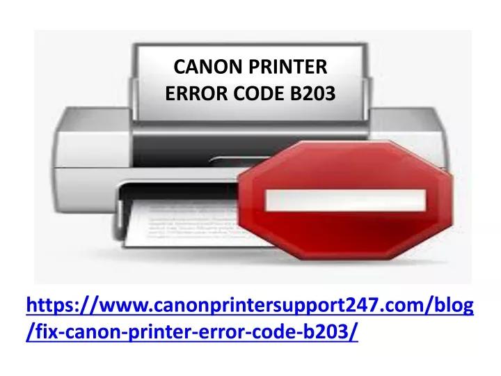 canon printer error code b203