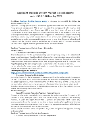applicant tracking system market is estimated