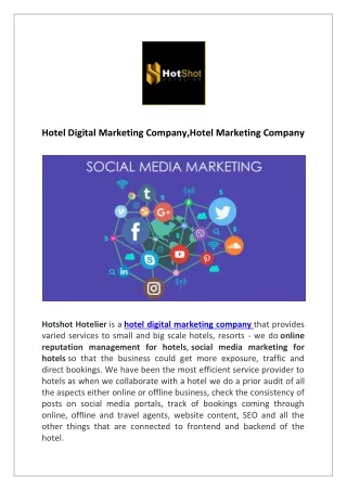 Hotel Digital Marketing Company,Hotel Marketing Company