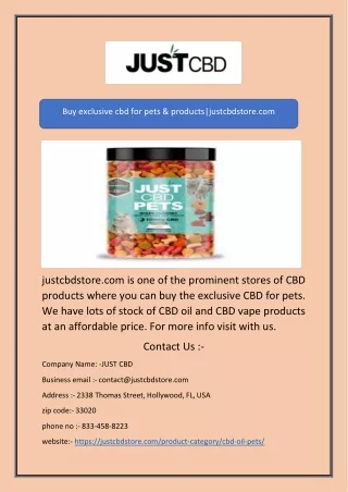 buy exclusive cbd for pets products justcbdstore