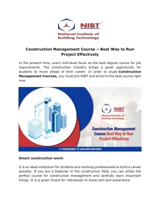 construction management course best