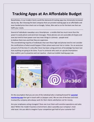 Tracking Apps at An Affordable Budget