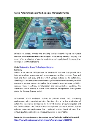 global automotive sensor technologies market 2019