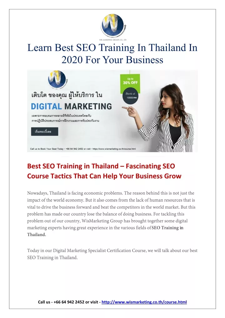 learn best seo training in thailand in 2020