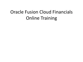 Oracle Fusion Cloud  Financials Online Training