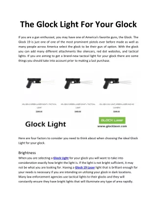 The Glock Light For Your Glock