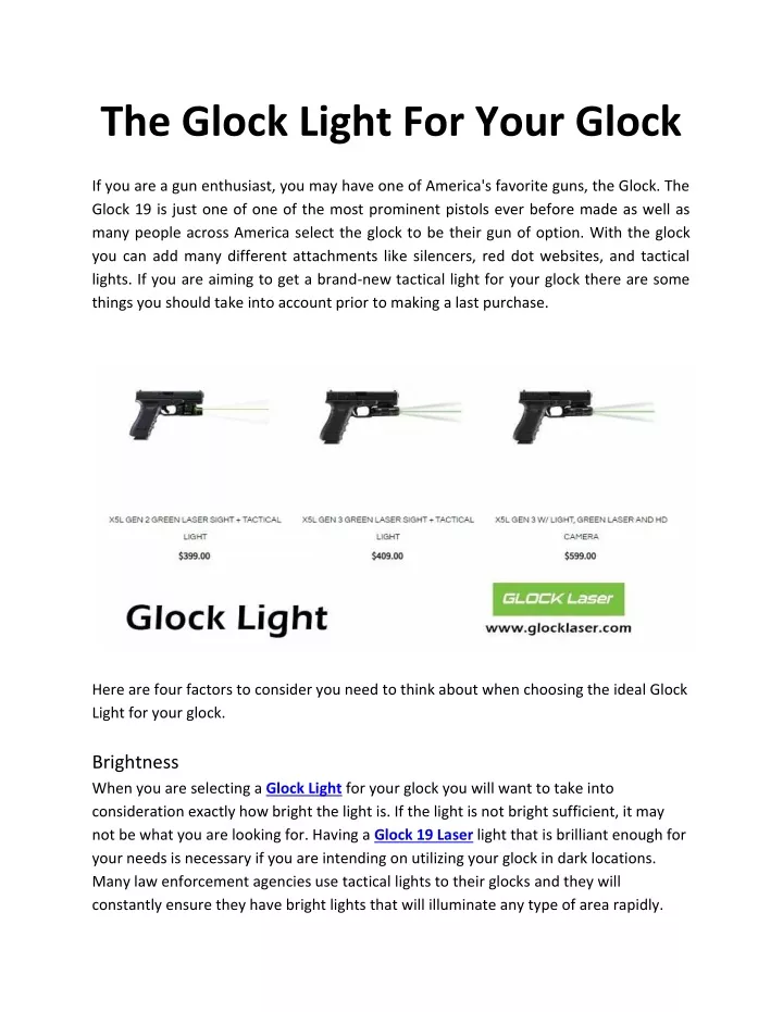 the glock light for your glock