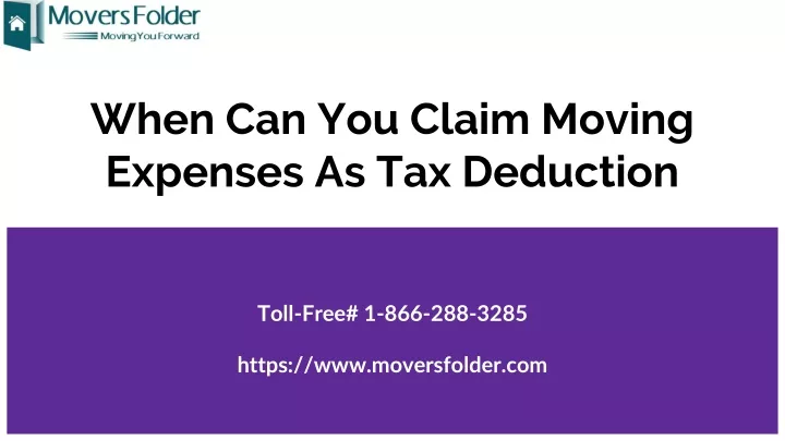 when can you claim moving expenses as tax deduction