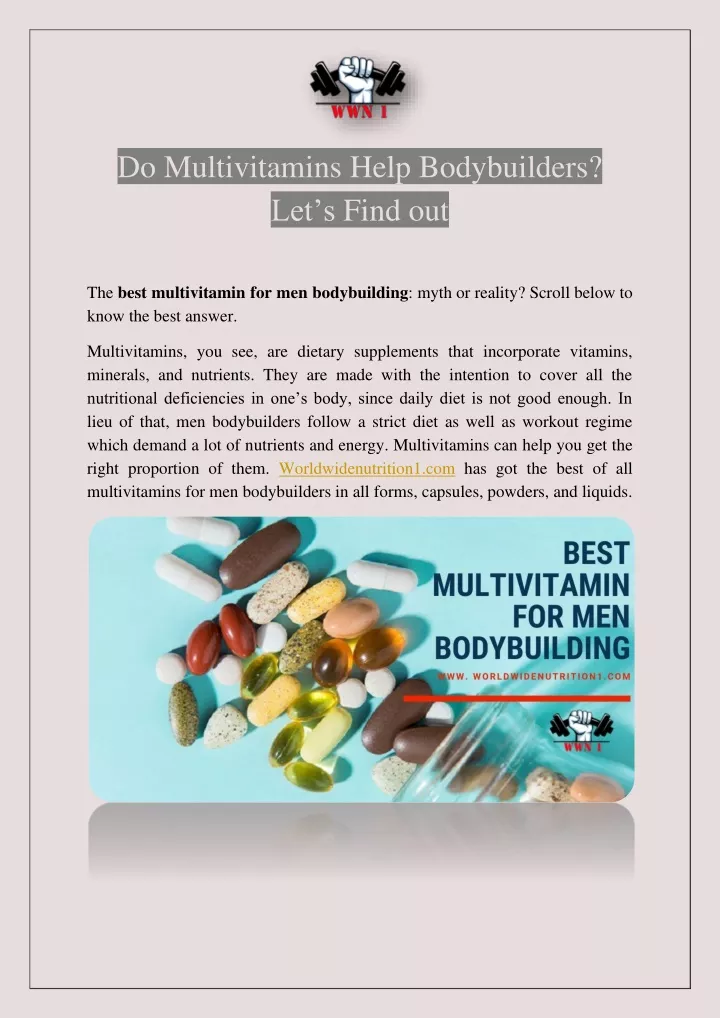 do multivitamins help bodybuilders let s find out