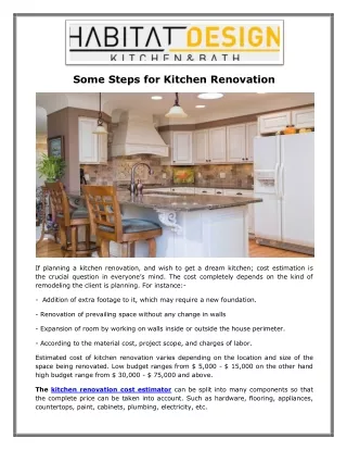 Some Steps for Kitchen Renovation