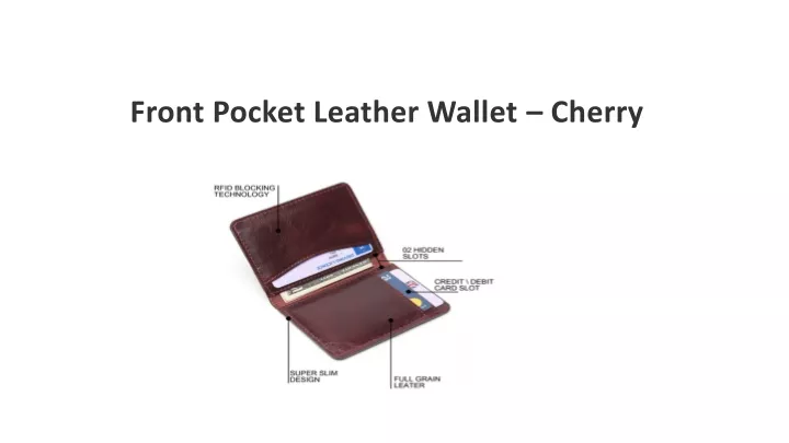 front pocket leather wallet cherry