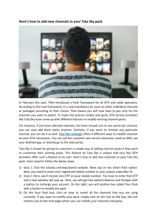 here s how to add new channels to your tata