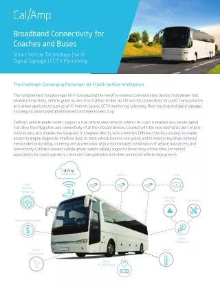 broadband connectivity for coaches and buses