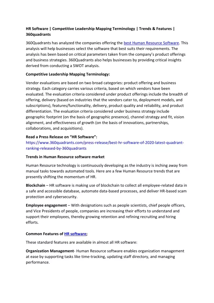 hr software competitive leadership mapping