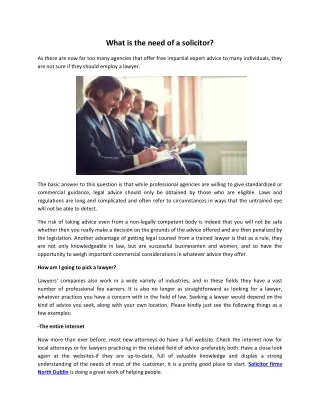 what is the need of a solicitor