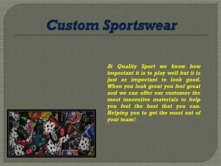 custom sportswear