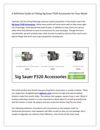 Sig Sauer P320 Accessories