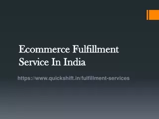 ecommerce fulfillment service in india