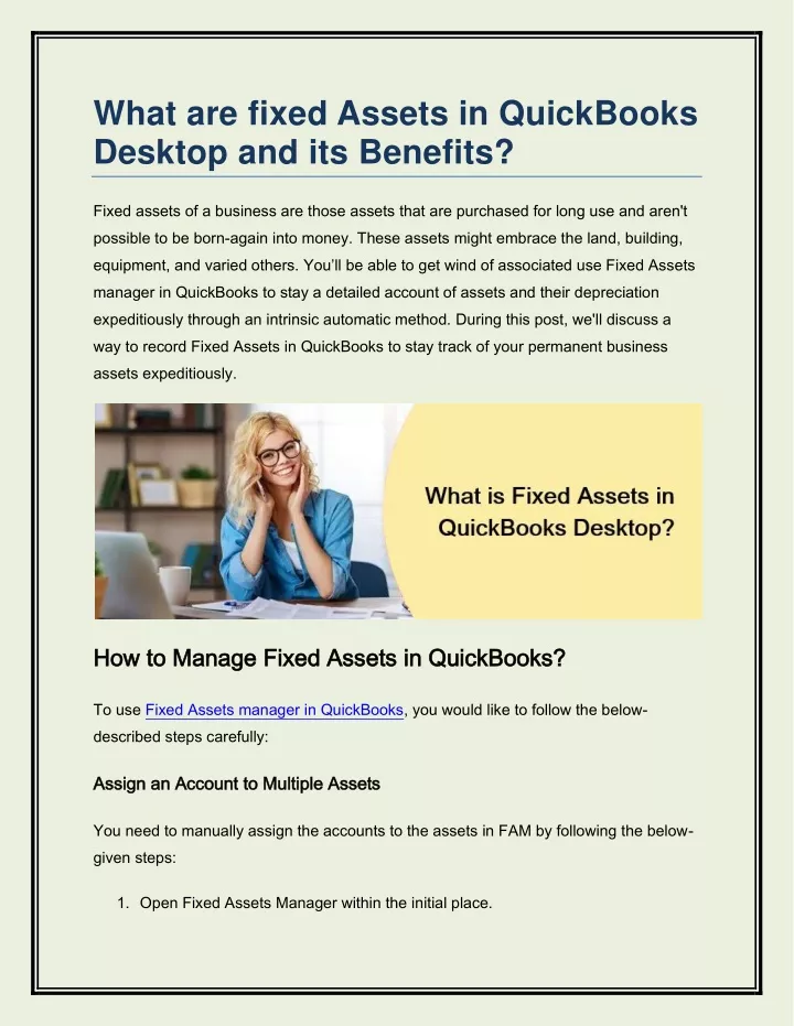 Ppt How To Use Fixed Assets In Quickbooks Desktop Powerpoint Presentation Id10276593 9895