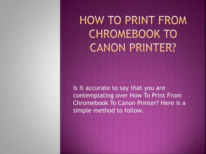 how to print from chromebook to canon printer