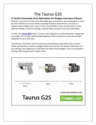 Taurus G2S