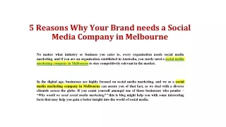 social media marketing company in Melbourne