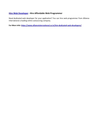 hire web developer hire affordable web programmer