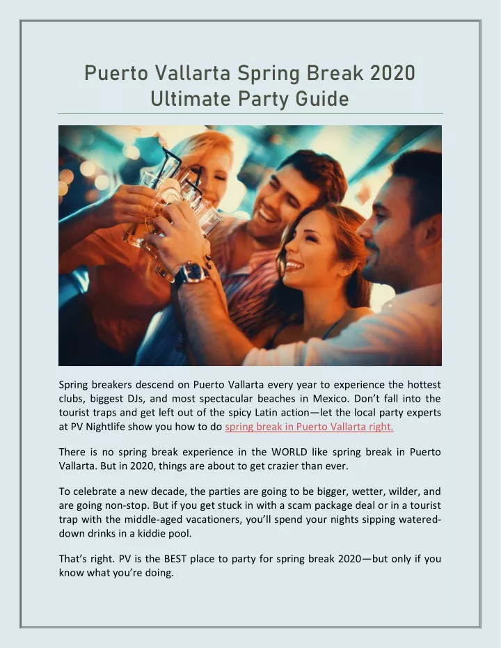 puerto vallarta spring break 2020 ultimate party