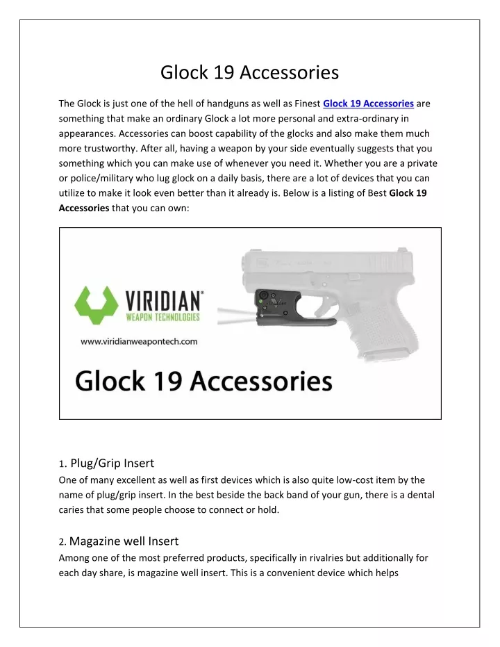 glock 19 accessories