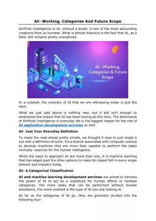 ai working categories and future scope